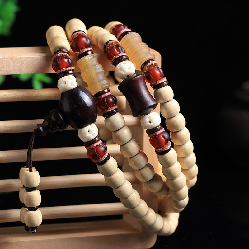 108 Natural Mount Wutai Liudao Wood Buddha Bead Bracelet