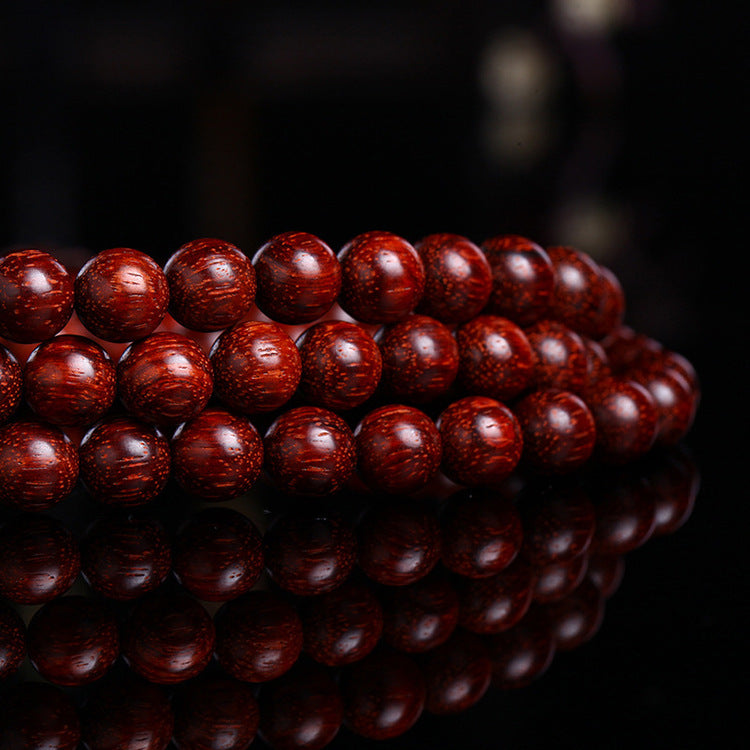 108 Mara beads Indian Small Leaf Red Sandalwood Wood High Density Old Material Buddha Bead Bracelet
