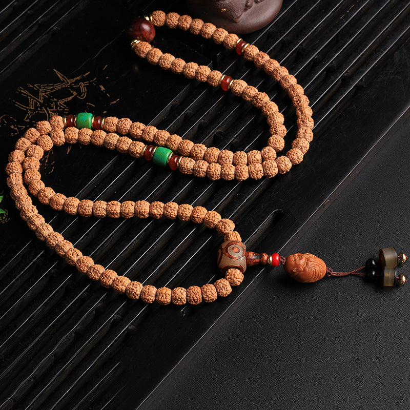 Nepal Meat Pattern Vajra Bodhi 108 Buddha Beads Bracelet