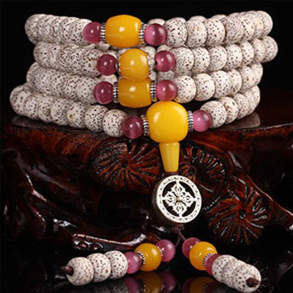Handmade Tibetan Bodhi Seed Amber Confidence Bracelet