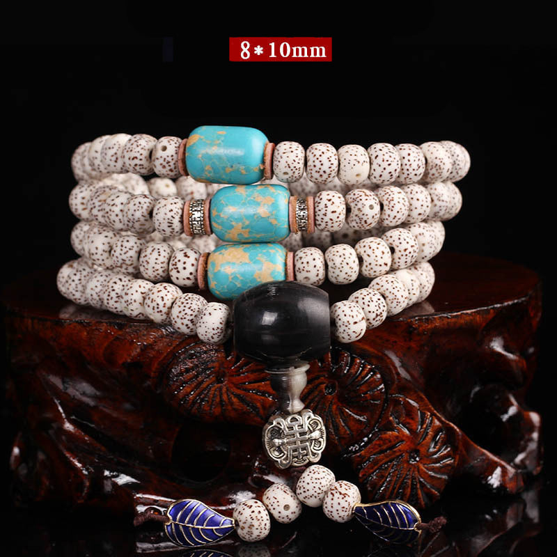 Tibetan Mala Yak Bone Bodhi Seed Strength Bracelet Necklace