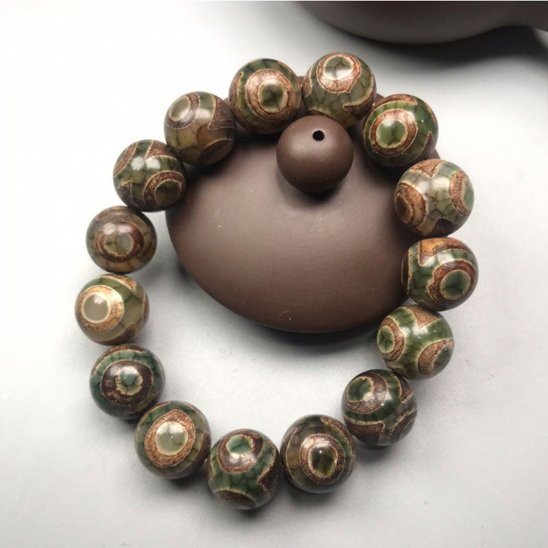 Three-eyed Beads Sardonyx Luck Bracelet