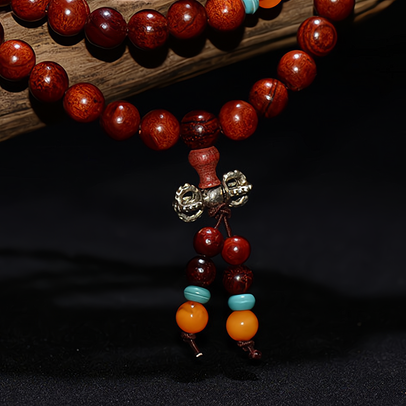 108 Mala Beads Siamese Rosewood Rosary Beads Bracelet