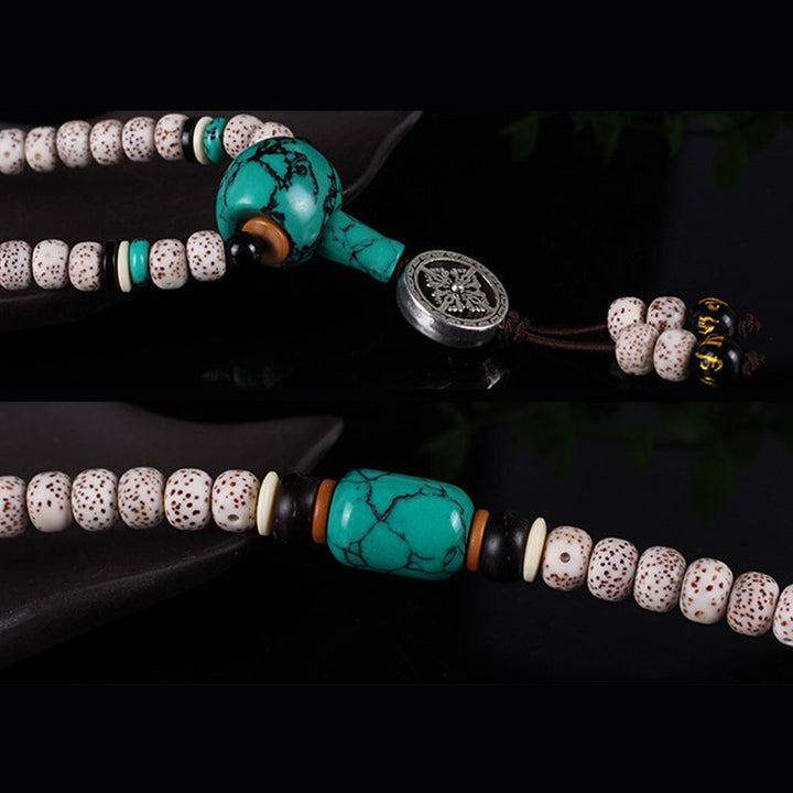 Tibetan Turquoise Mala Bodhi Seed Purification Necklace Bracelet