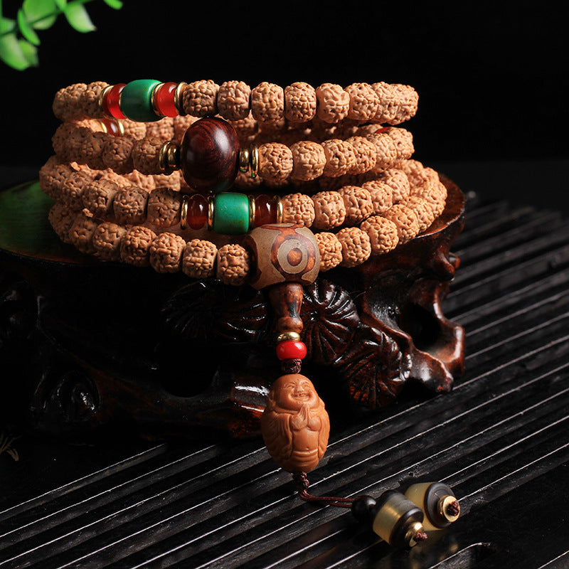 Nepal Meat Pattern Vajra Bodhi 108 Buddha Beads Bracelet