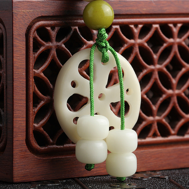 White Bodhi Root Single Circle Fruit Lotus Root Slices Bracelet Buddha Beads