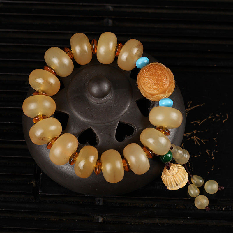 Ice Species Bloodshot  Croissant Bracelet Buddha Beads