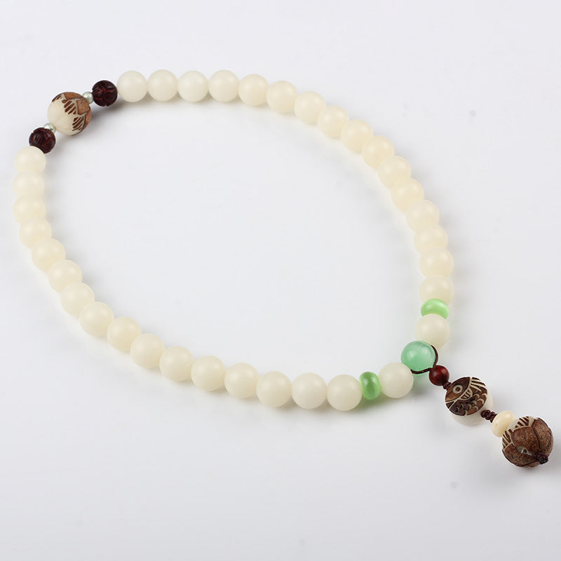 Natural White Jade Bodhi Multi-Circle Bracelet