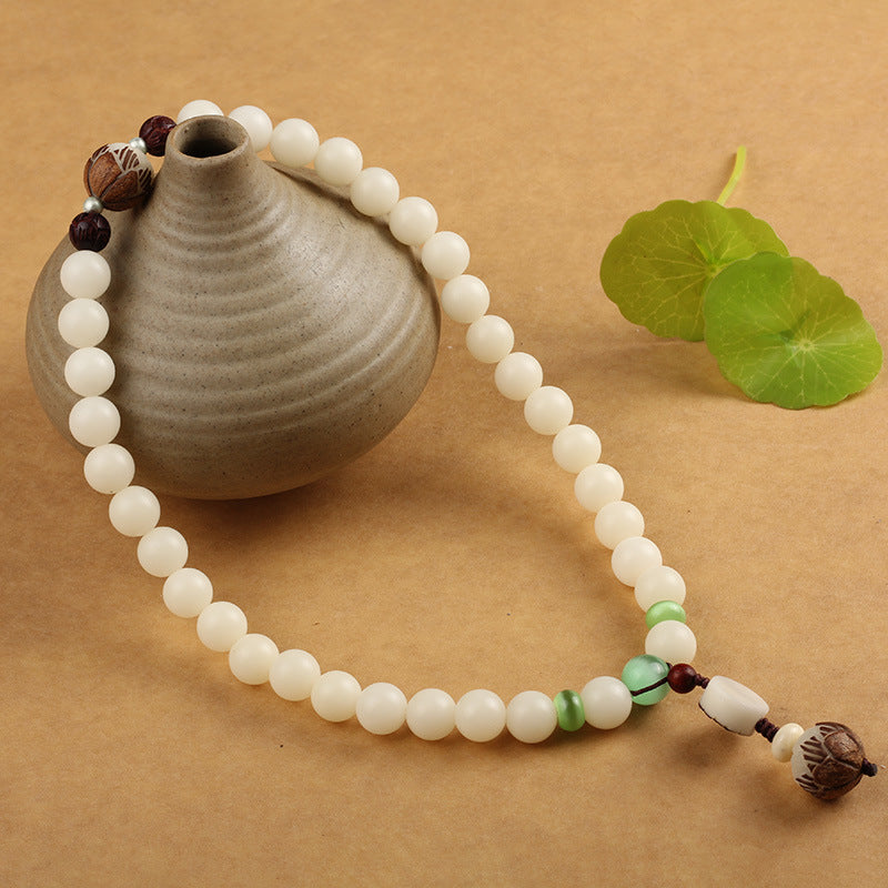 Natural White Jade Bodhi Multi-Circle Bracelet