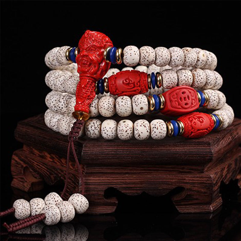 Tibetan Mala Bodhi Seed Peace Bracelet Necklace