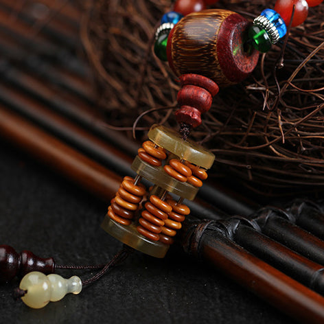 Natural Tibetan old sheep horn 108 Buddha beads bracelet