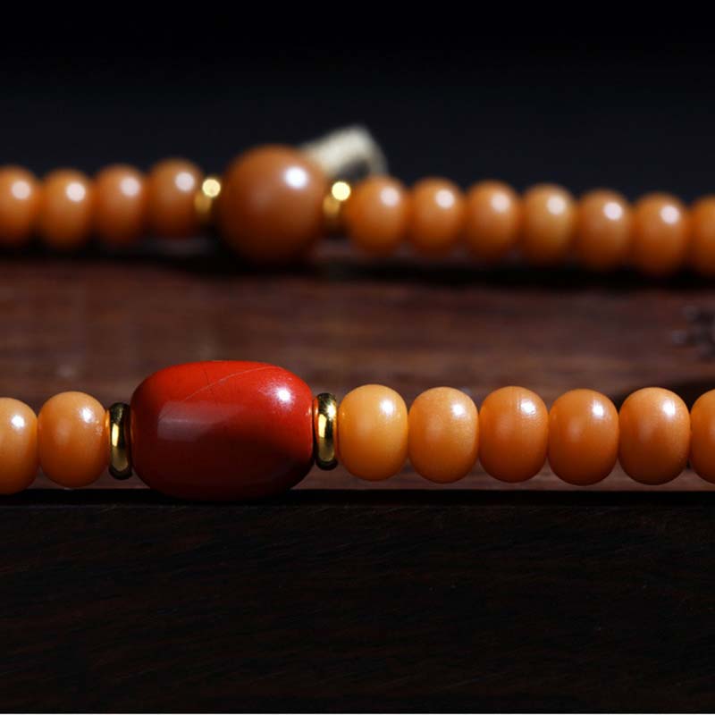 108 Beads Bodhi Seed Red Agate Wisdom Blessing Bracelet Necklace Mala