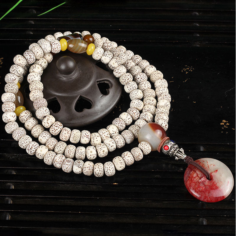 Bodhi Seed Bloodstone Mala Peace Healthy Necklace Bracelet