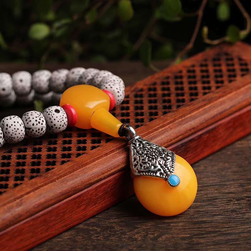 108 Beads Bodhi Seed Amber Wisdom Bracelet Mala
