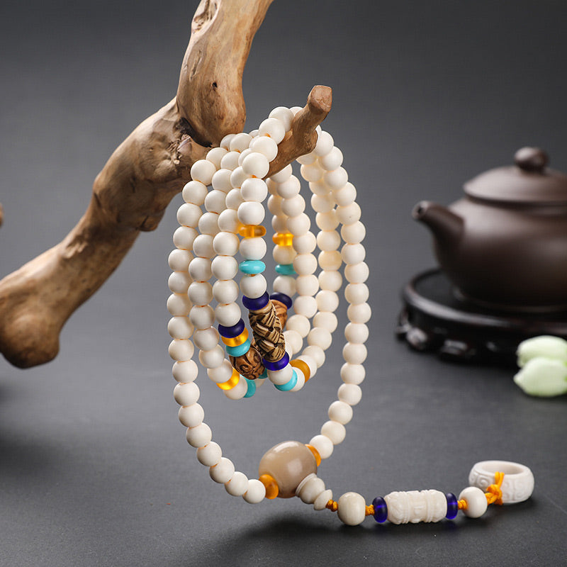 Tibetan Yak Bone Mala Strength Necklace Bracelet