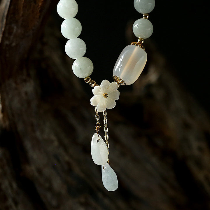 Natural White Jade Luck Bracelet
